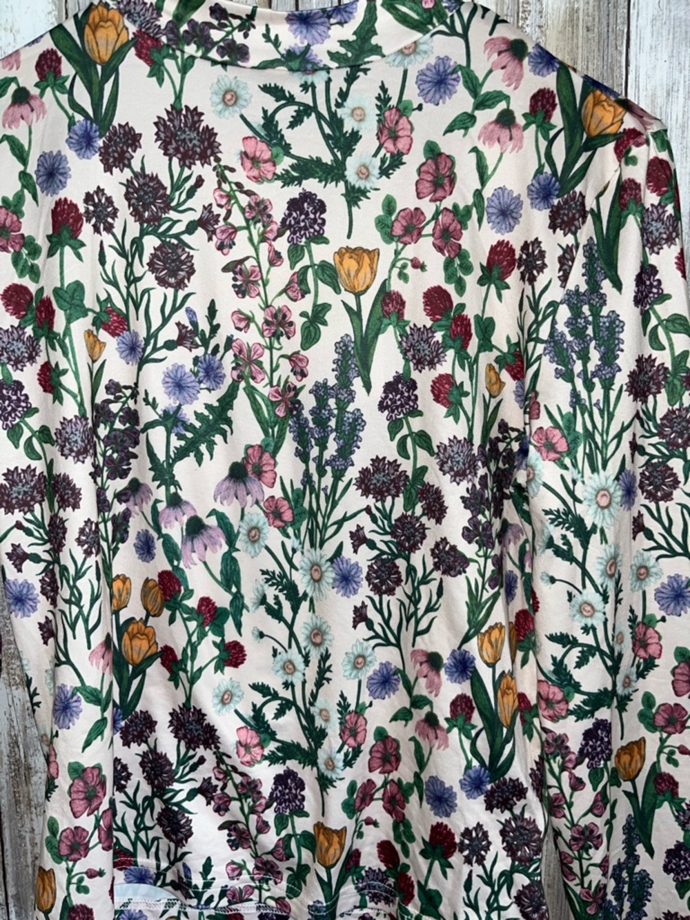 Cider Floral Mesh Top Medium NWT Cottagecore Sheer Long Sleeve Fitted - Picture 3 of 5